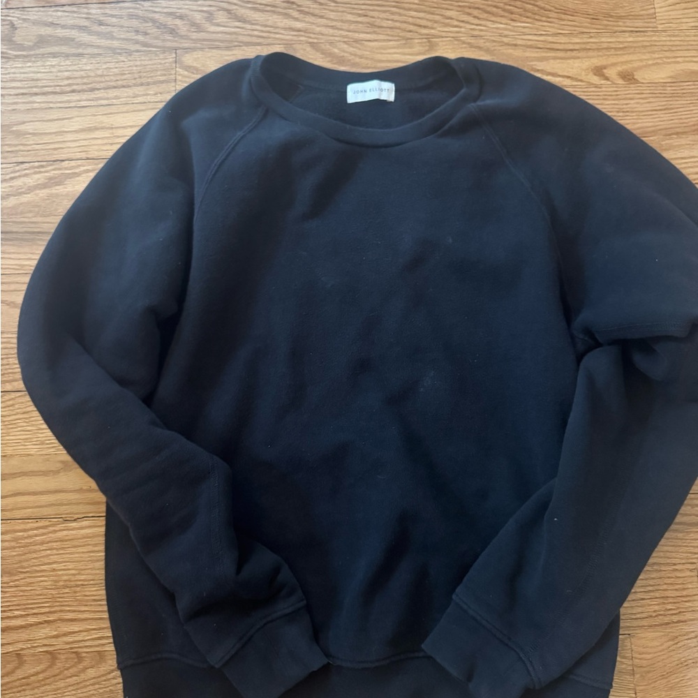 John Elliott Black Crewneck Sweatshirt - Men